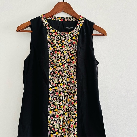 Rag & Bone 100% Silk Sleeveless Dress Floral Print Sz 6 - Picture 2 of 8
